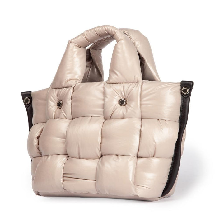 Roberta Gandolfi Greta Mini borsa in tessuto antigoccia imbottita ed intrecciata a mano con finiture in pelle Qualità Garantita