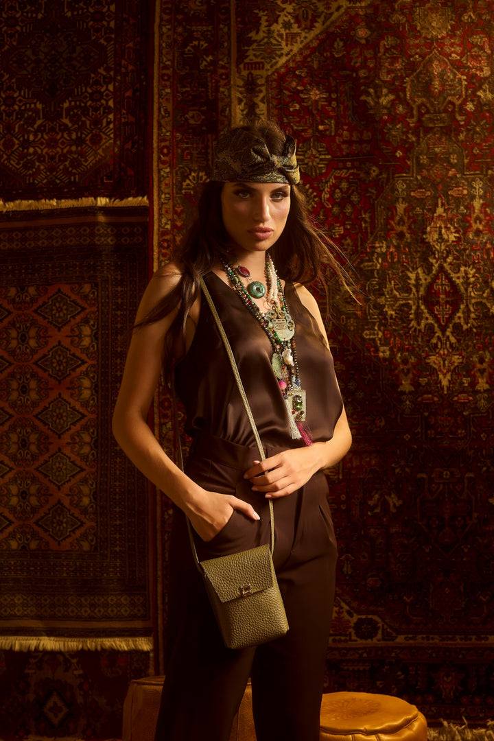 Roberta Gandolfi Elodie minibag and phoneholder in pelle con pratica tasca esterna e tracolla regolabile Acquista Ora