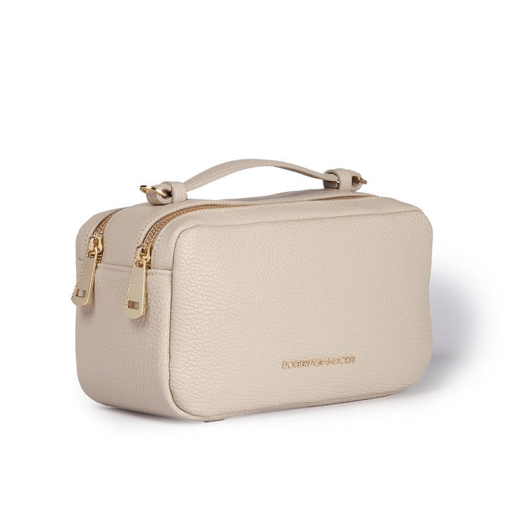 Roberta Gandolfi Brigida camera borsa in pelle con doppio scomparto e tracolla in catena dorata con spallaccio protettivo in pelle Promozione Limitata