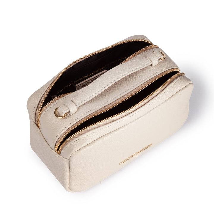 Roberta Gandolfi Brigida camera borsa in pelle con doppio scomparto e tracolla in catena dorata con spallaccio protettivo in pelle Promozione Limitata