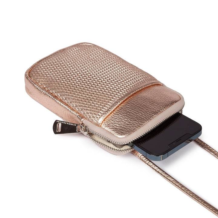 Roberta Gandolfi Yuma Phone holder in pelle di vitello con tracolla staccabile e regolabile e tasca esterna Shopping Online