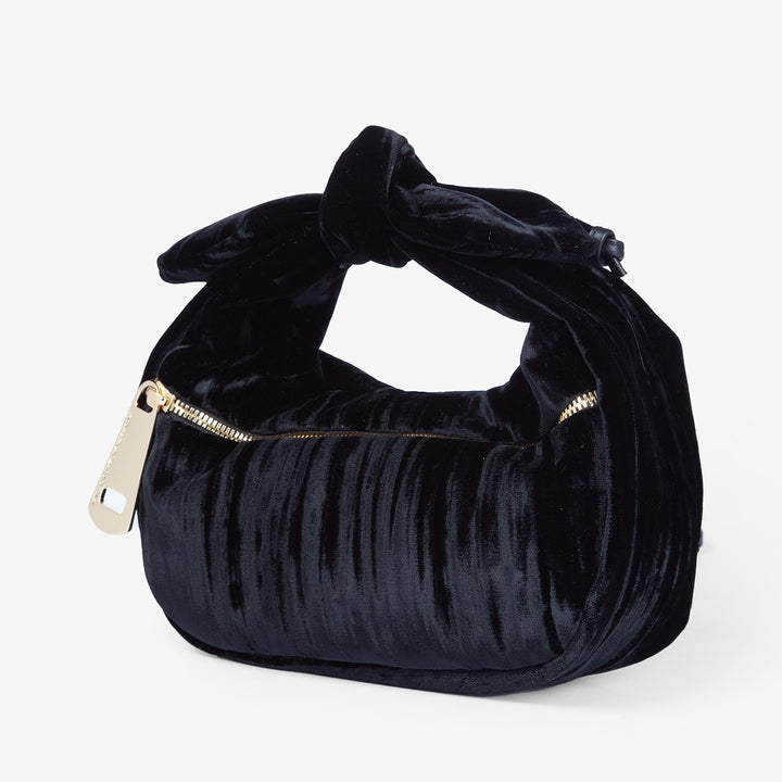Roberta Gandolfi Bunny Velvet borsa a mano con tracolla staccabile in velluto plissè Prezzo Ridotto