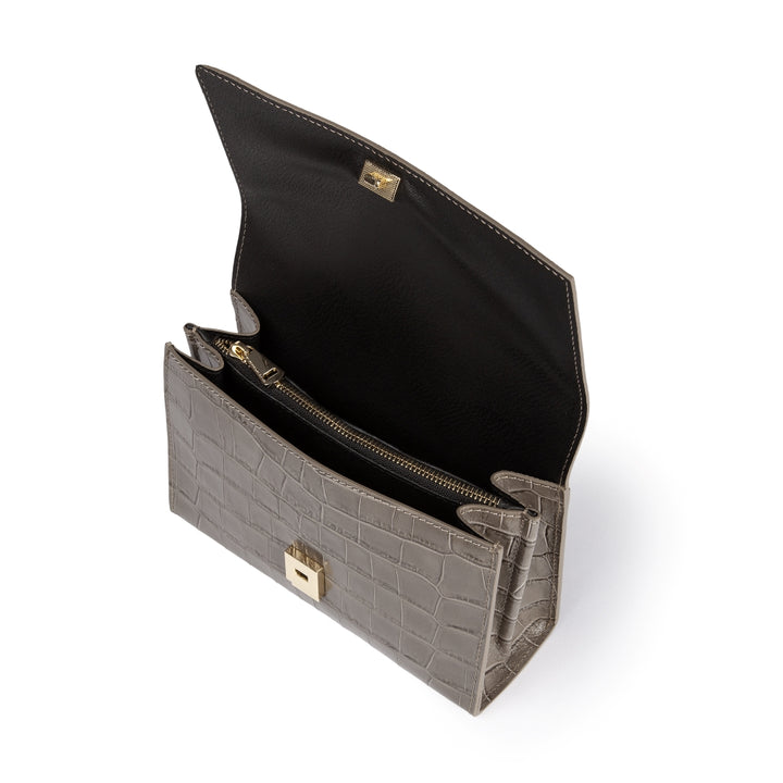 Roberta Gandolfi Nicole cocco compact crossbody borsa in pelle stampa cocco con tramezza interna e tasca esterna con tracolla staccabile e regolabile Hotsell