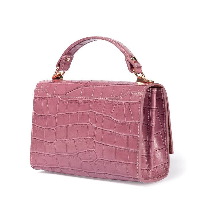 Roberta Gandolfi Nicole cocco compact crossbody borsa in pelle stampa cocco con tramezza interna e tasca esterna con tracolla staccabile e regolabile Vendita Calda