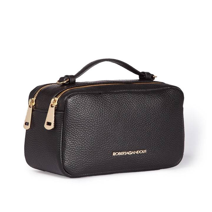 Roberta Gandolfi Brigida camera borsa in pelle con doppio scomparto e tracolla in catena dorata con spallaccio protettivo in pelle Shopping Online