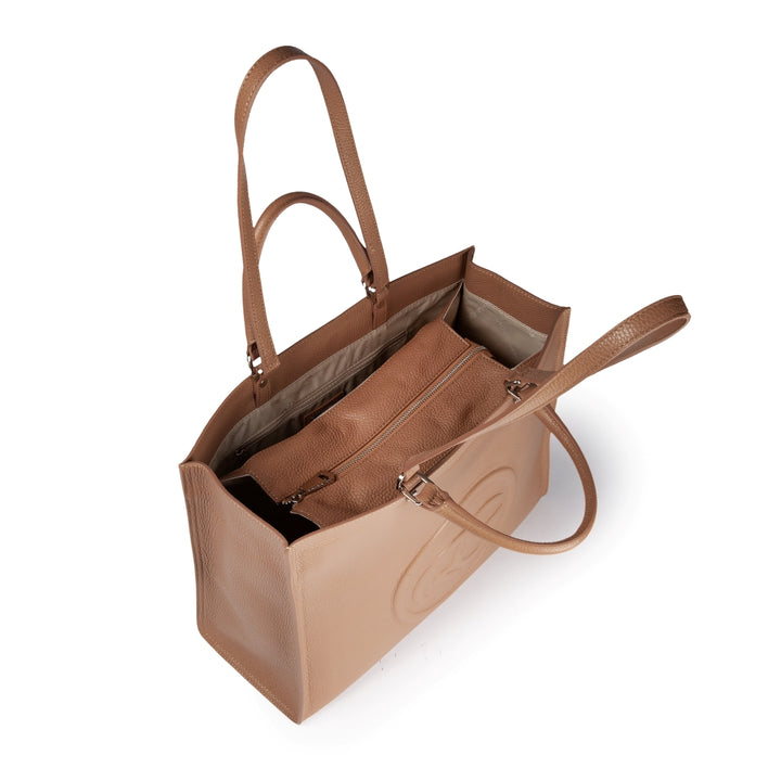 Roberta Gandolfi Roberta Pelle Large Borsa a mano in pelle con doppi spallacci per essere portata a spalla e tramezza Online