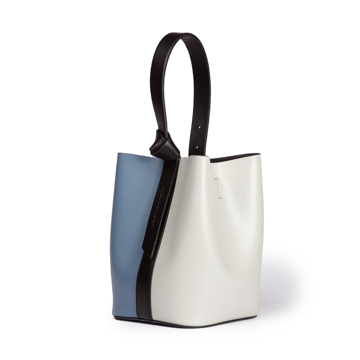 Roberta Gandolfi Cinzia Bucket medium medium in pelle bicolor con tracolla staccabile Saldi Di Fabbrica