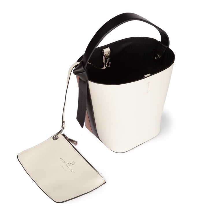Roberta Gandolfi Cinzia Bucket small in pelle bicolor con tracolla staccabile I Più Venduti