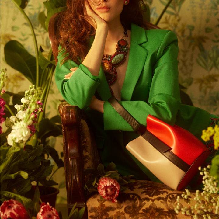 Roberta Gandolfi Cinzia Bucket small in pelle bicolor con tracolla staccabile I Più Venduti