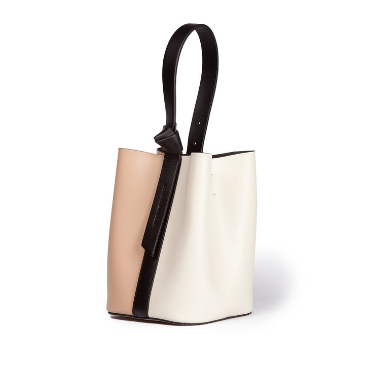 Roberta Gandolfi Cinzia Bucket small in pelle bicolor con tracolla staccabile Vendite Flash