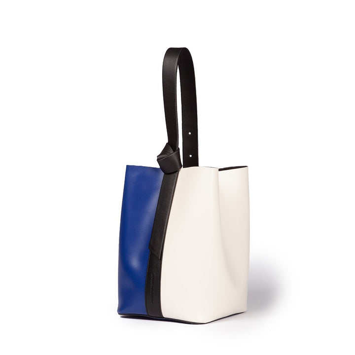Roberta Gandolfi Cinzia Bucket medium medium in pelle bicolor con tracolla staccabile Presa