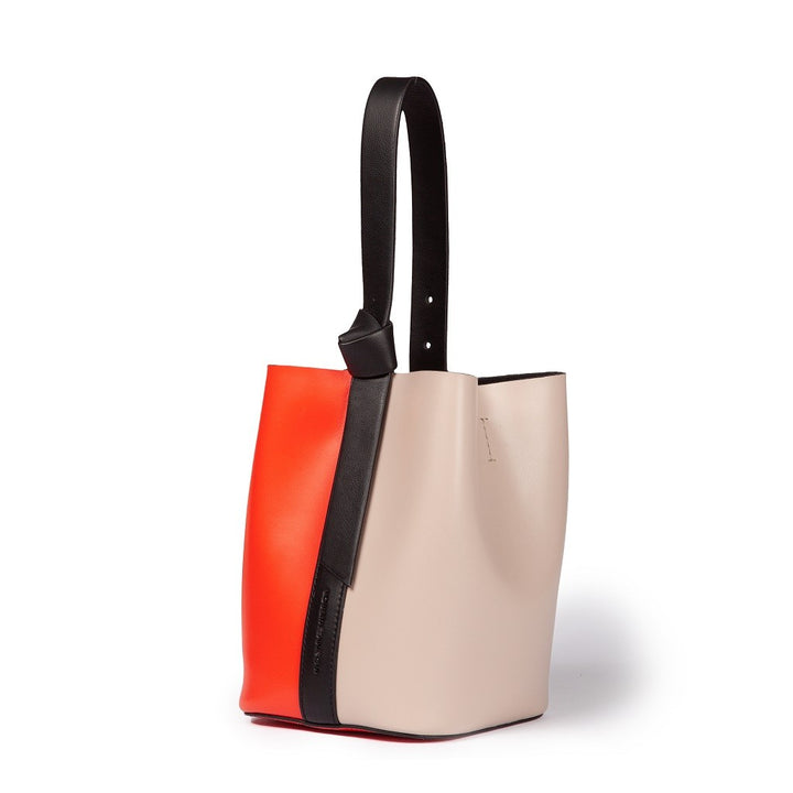 Roberta Gandolfi Cinzia Bucket small in pelle bicolor con tracolla staccabile Offerta