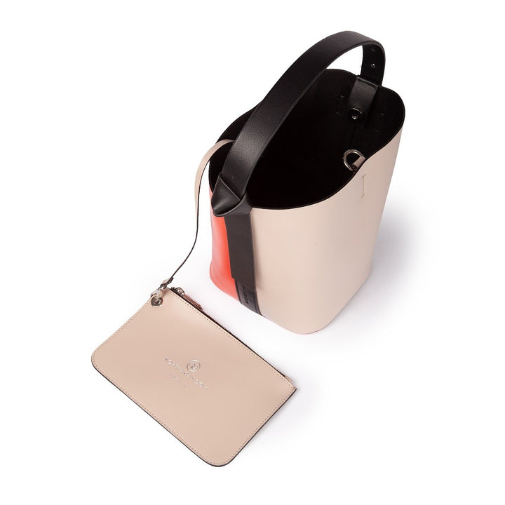 Roberta Gandolfi Cinzia Bucket small in pelle bicolor con tracolla staccabile Offerta