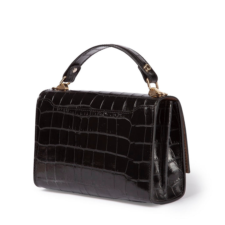 Roberta Gandolfi Nicole cocco compact crossbody borsa in pelle stampa cocco con tramezza interna e tasca esterna con tracolla staccabile e regolabile Moda