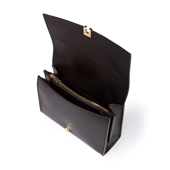 Roberta Gandolfi Elodie compact crossbody borsa in pelle con tramezza interna e tasca esterna con tracolla staccabile e regolabile In Linea