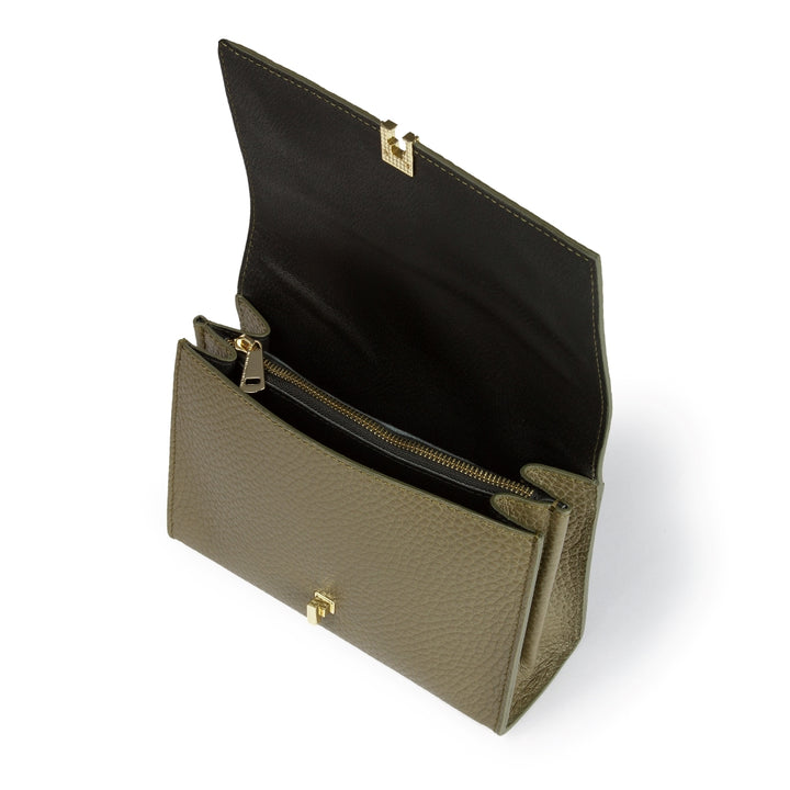 Roberta Gandolfi Elodie compact crossbody borsa in pelle con tramezza interna e tasca esterna con tracolla staccabile e regolabile Nuovo
