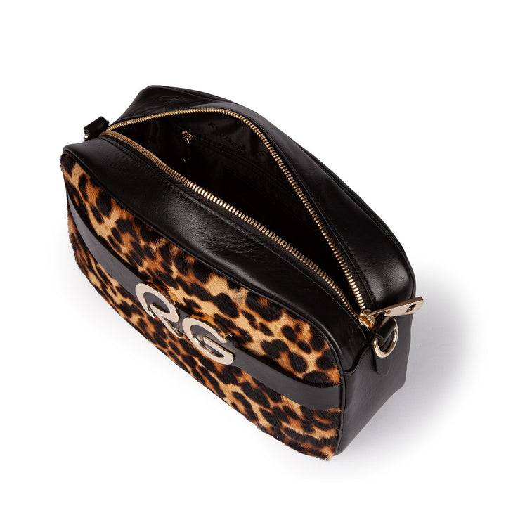 Roberta Gandolfi Dafne pony camera in pelle stampa animalier con tracolla staccabile Prezzo Ridotto