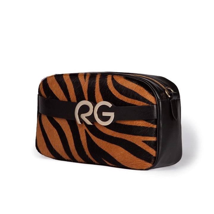 Roberta Gandolfi Dafne pony camera in pelle stampa animalier con tracolla staccabile Sottocosto