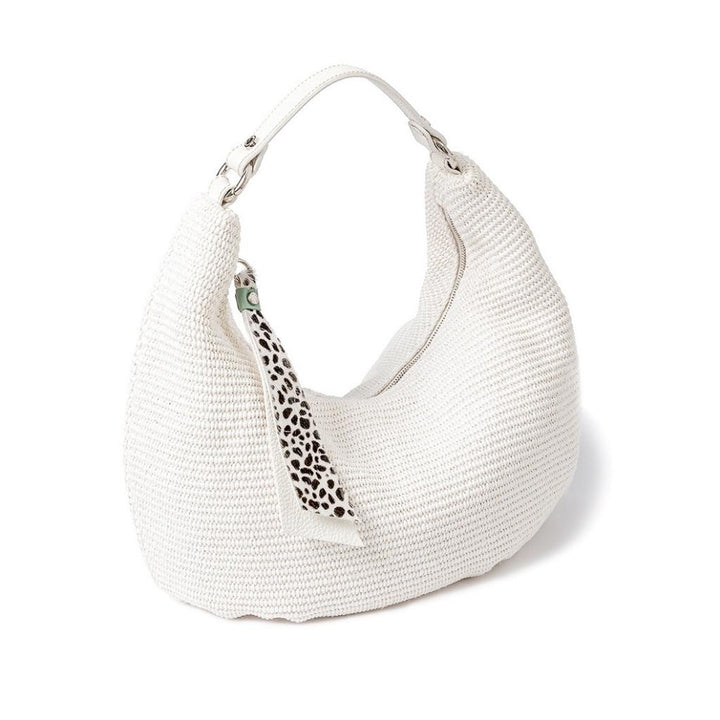 Roberta Gandolfi Beatrice Hobo medium in raffia e finiture in pelle con dettaglio animalier e tracolla staccabile Online