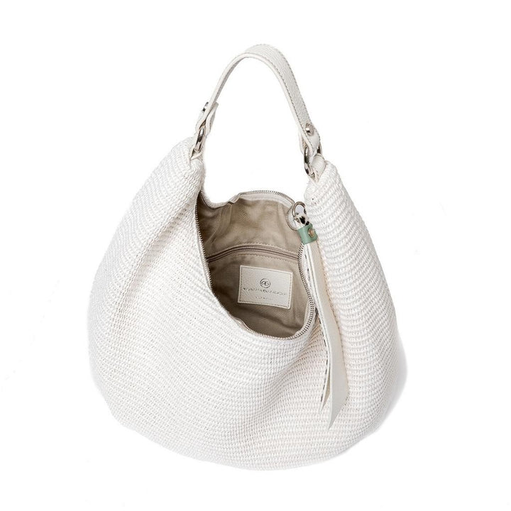 Roberta Gandolfi Beatrice Hobo medium in raffia e finiture in pelle con dettaglio animalier e tracolla staccabile Online