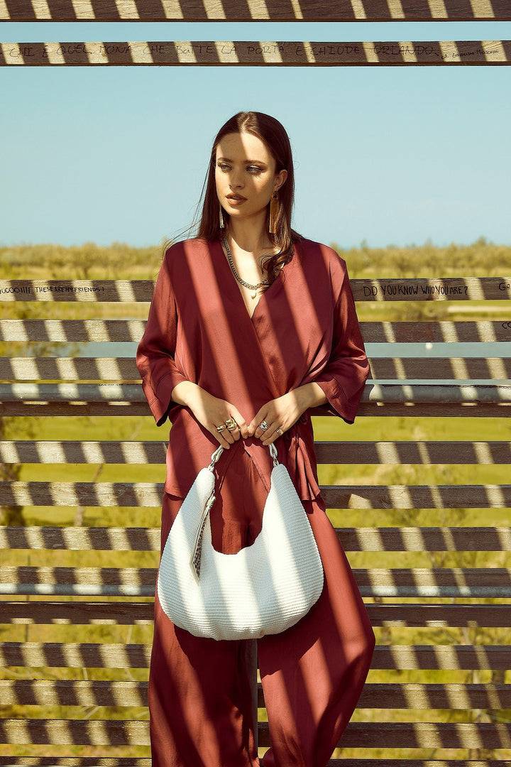 Roberta Gandolfi Beatrice Hobo medium in raffia e finiture in pelle con dettaglio animalier e tracolla staccabile Online