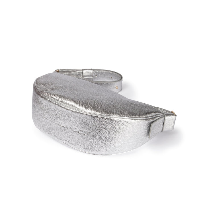 Roberta Gandolfi Micol Banana small cross body in vitello martellato metal con tracolla regolabile Italia