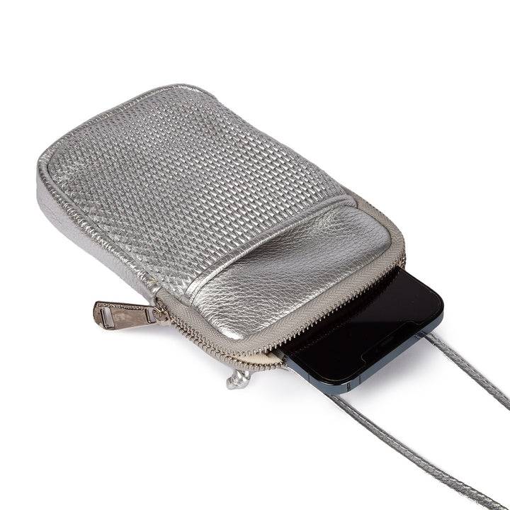 Roberta Gandolfi Yuma Phone holder in pelle di vitello con tracolla staccabile e regolabile e tasca esterna Promozione Limitata