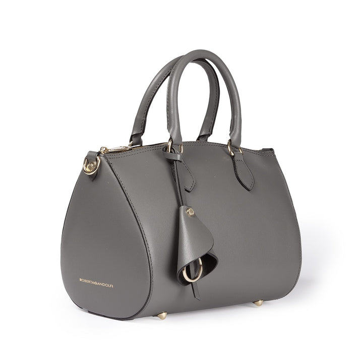 Roberta Gandolfi Nicole bowling in pelle stampa "light saffiano" con tracolla staccabile e regolabile Presa