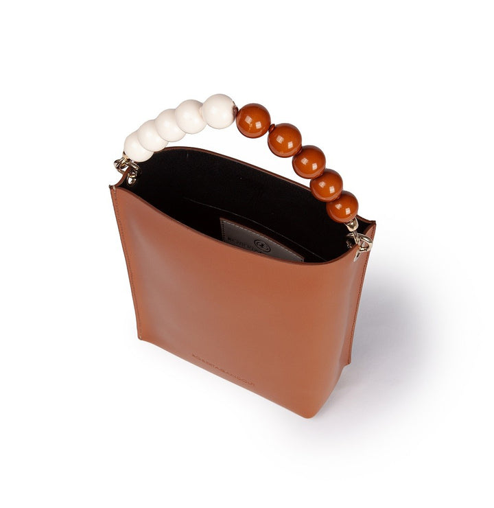 Roberta Gandolfi Zoe mini bag in pelle bicolor e manico gioiello Vendita