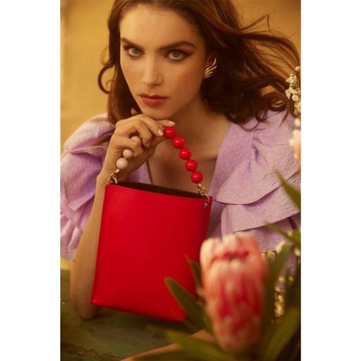 Roberta Gandolfi Zoe mini bag in pelle bicolor e manico gioiello Vendita