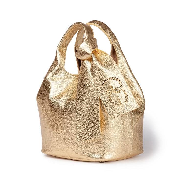 Roberta Gandolfi Maia handbag borsa a mano in pelle martellata e tracolla staccabile Sottocosto