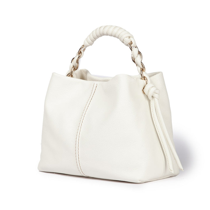 Roberta Gandolfi Amina small borsa a mano in pelle con manico tubolare fasciato e tracolla staccabile Italy