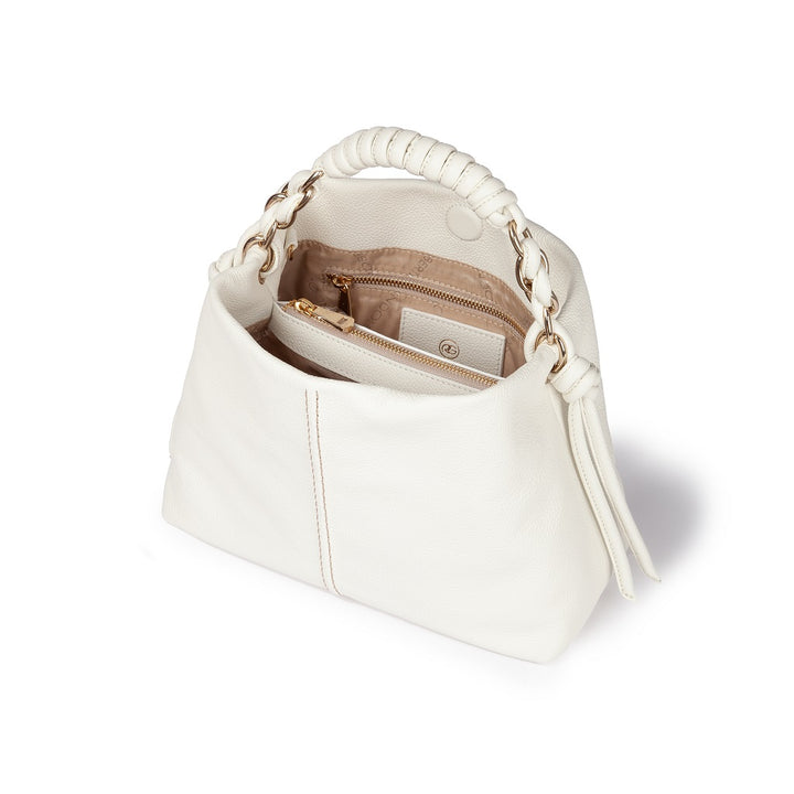 Roberta Gandolfi Amina small borsa a mano in pelle con manico tubolare fasciato e tracolla staccabile Italy