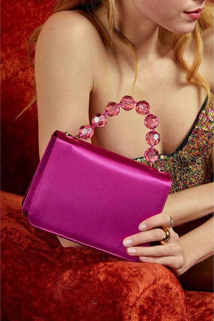 Roberta Gandolfi Sirenetta Mini bag in raso di seta e manico gioiello Moda
