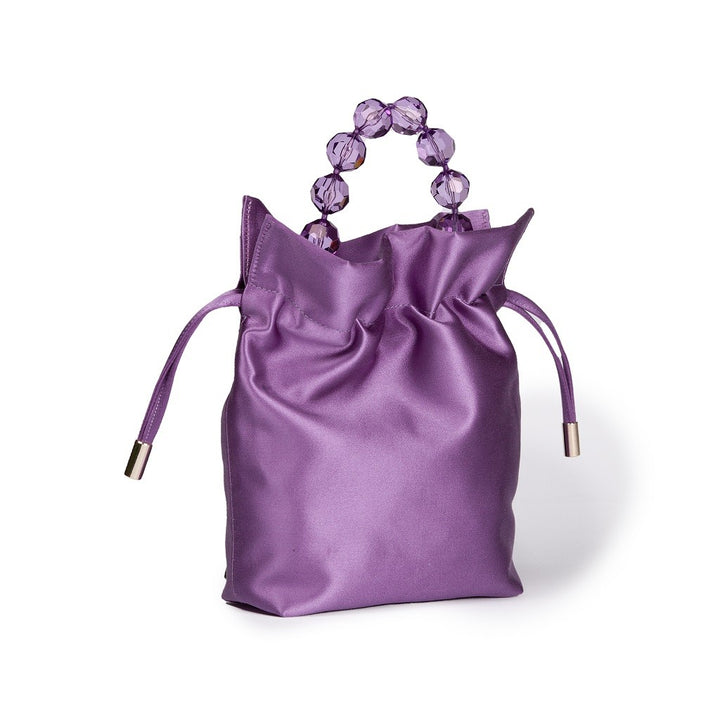 Roberta Gandolfi Sirenetta Tulip mini secchiello in raso di seta e manico gioiello In Linea
