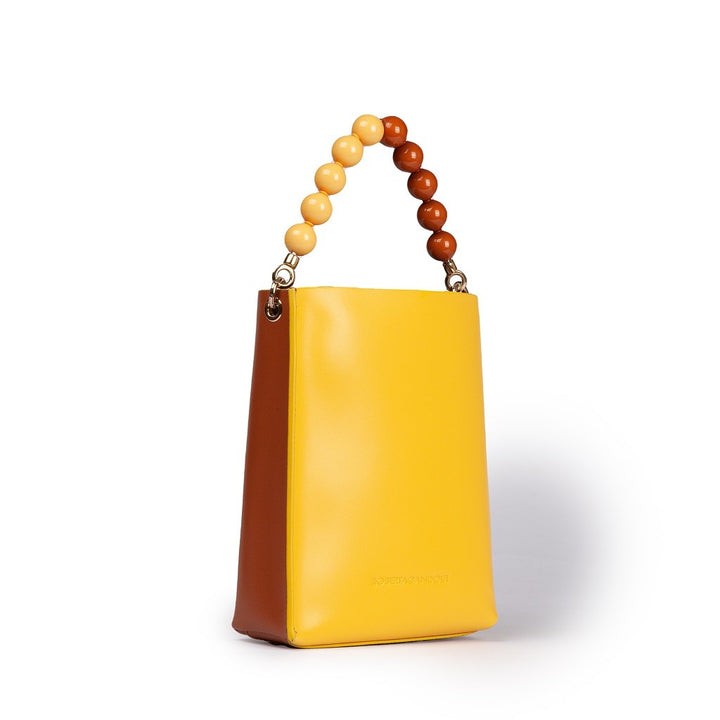 Roberta Gandolfi Zoe mini bag in pelle bicolor e manico gioiello Saldi Di Fabbrica