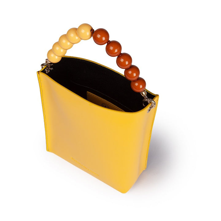 Roberta Gandolfi Zoe mini bag in pelle bicolor e manico gioiello Saldi Di Fabbrica