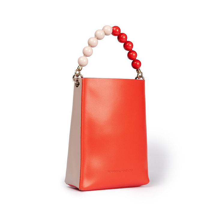Roberta Gandolfi Zoe mini bag in pelle bicolor e manico gioiello I Più Venduti