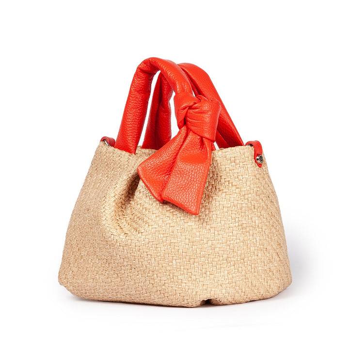Roberta Gandolfi Matilde Handbag in rafia e pelle con tracolla staccabile 2025