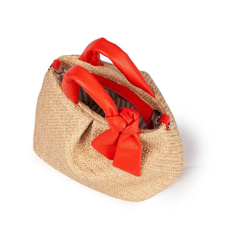 Roberta Gandolfi Matilde Handbag in rafia e pelle con tracolla staccabile 2025