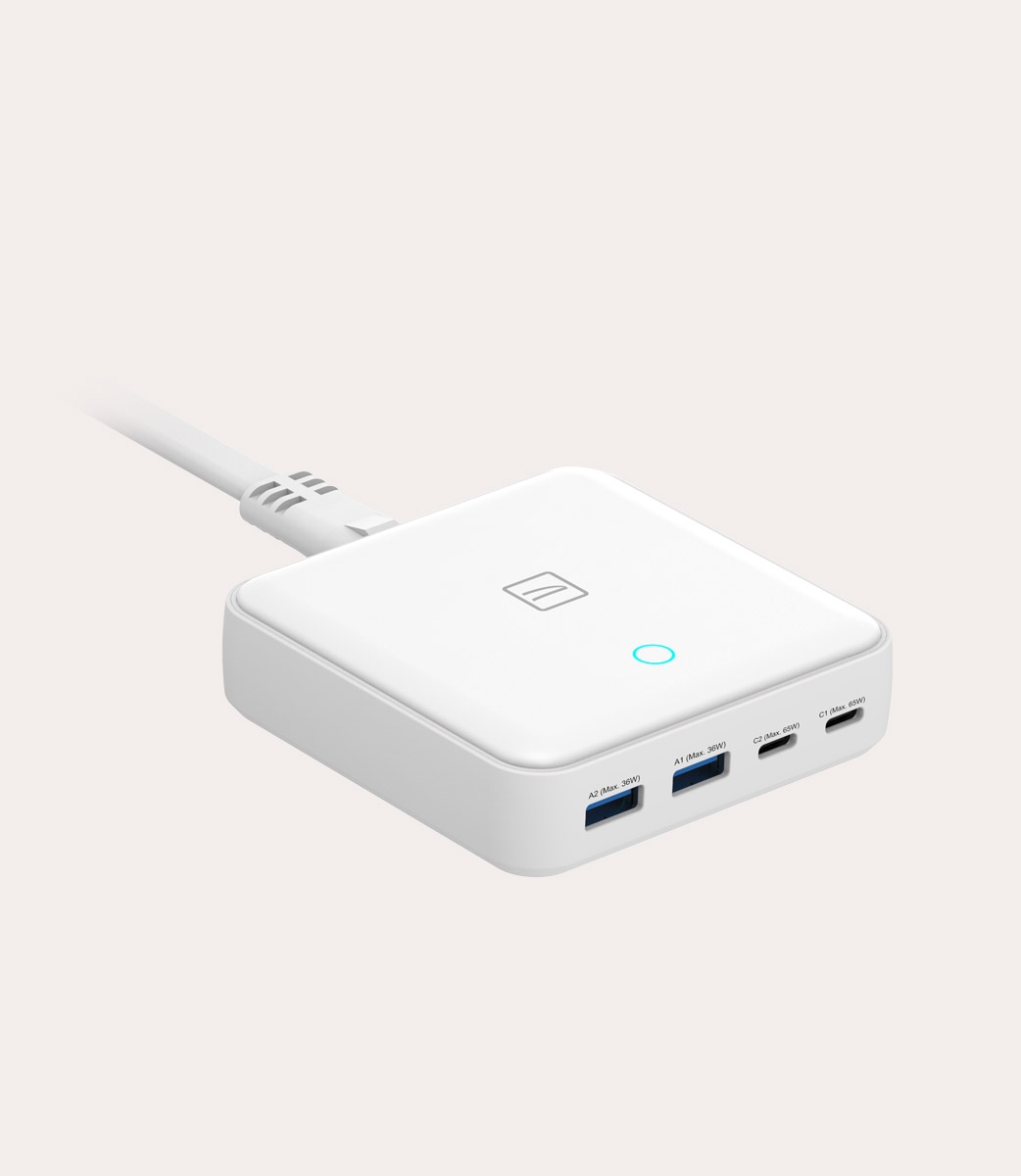Tucano Cricabatteria 4 porte da scrivania da 65W USB-A/USB-C GaN con cavo da 1 5 mt e presa EU In Saldo