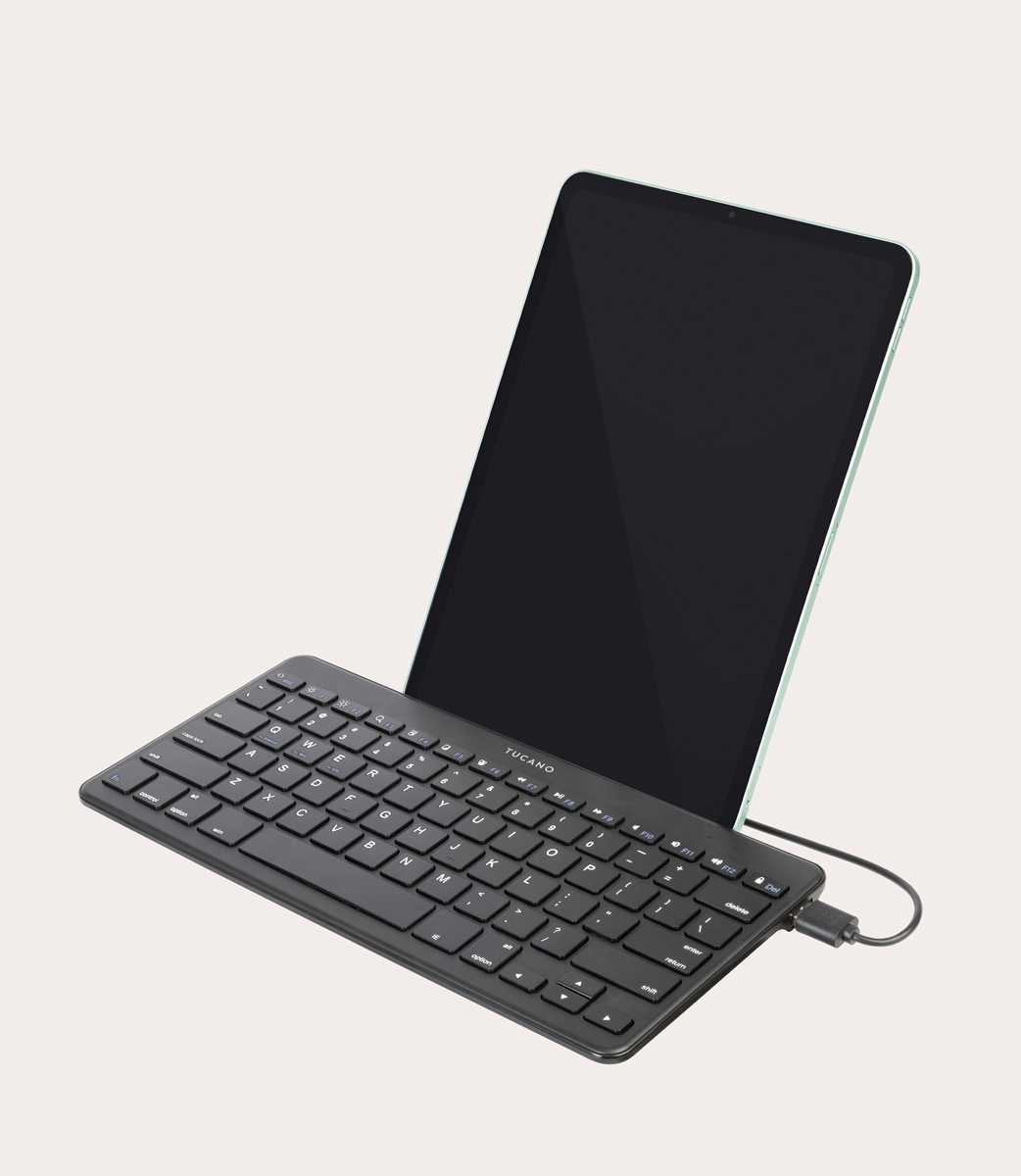 Tucano Tastiera per tablet con stand e cavo Type-C e Micro-USB Nuovo