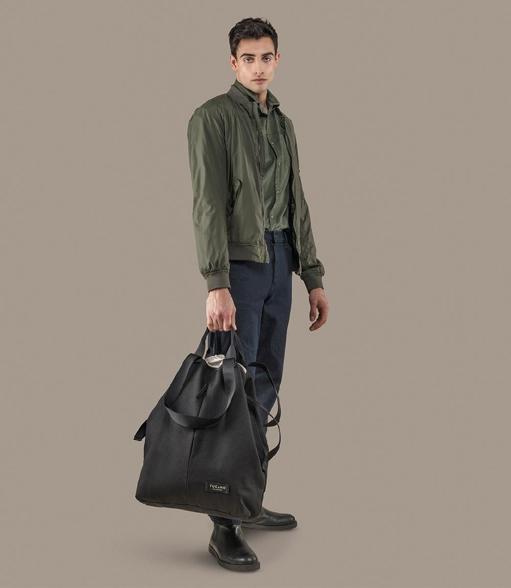 Tucano Borsa shopper verticale in canvas Outlet