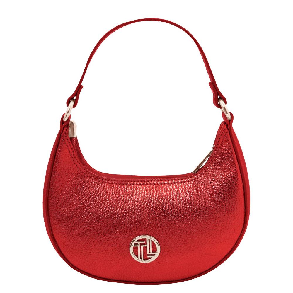 Tuscany Leather Metallic Leather Handbag With Chain Strap Sconto