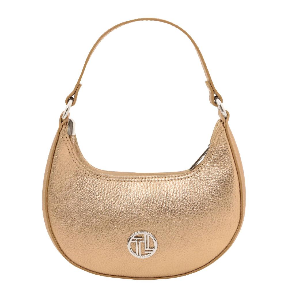 Tuscany Leather Metallic Leather Handbag With Chain Strap Offerta