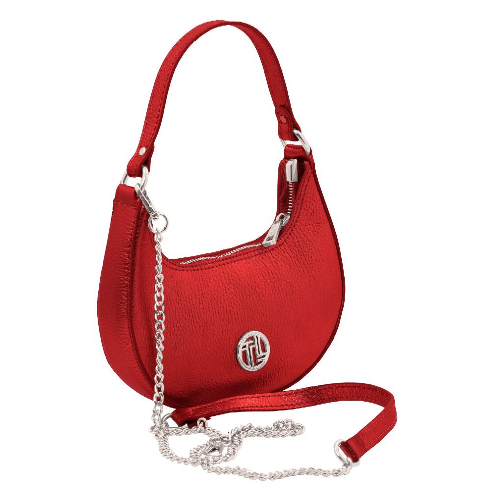 Tuscany Leather Handtasche aus Weichem Metallic-Leder mit Schulterkette Hotsell