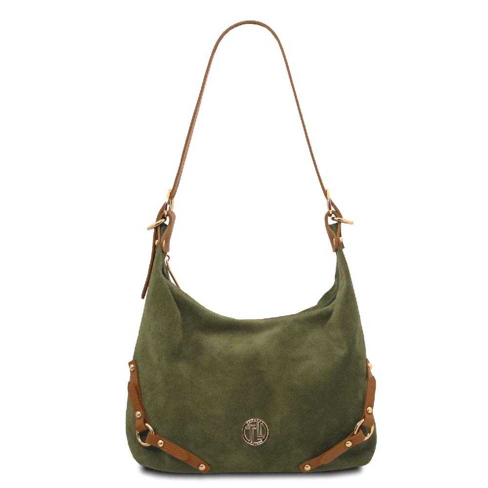 Tuscany Leather Suede Leather Shoulder bag In Saldo