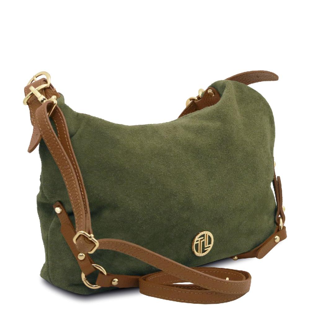 Tuscany Leather Suede Leather Shoulder bag In Saldo