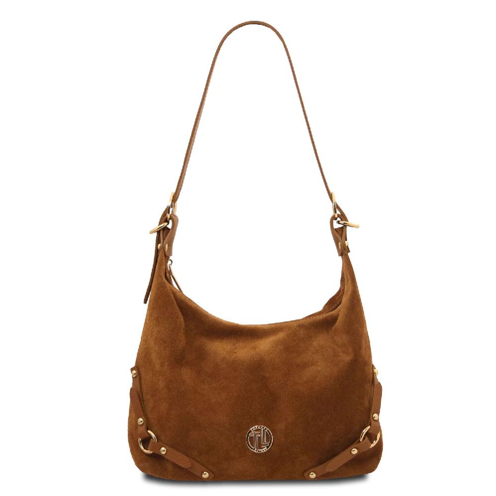 Tuscany Leather Bolso de asa Larga en Piel Agamuzada 2025