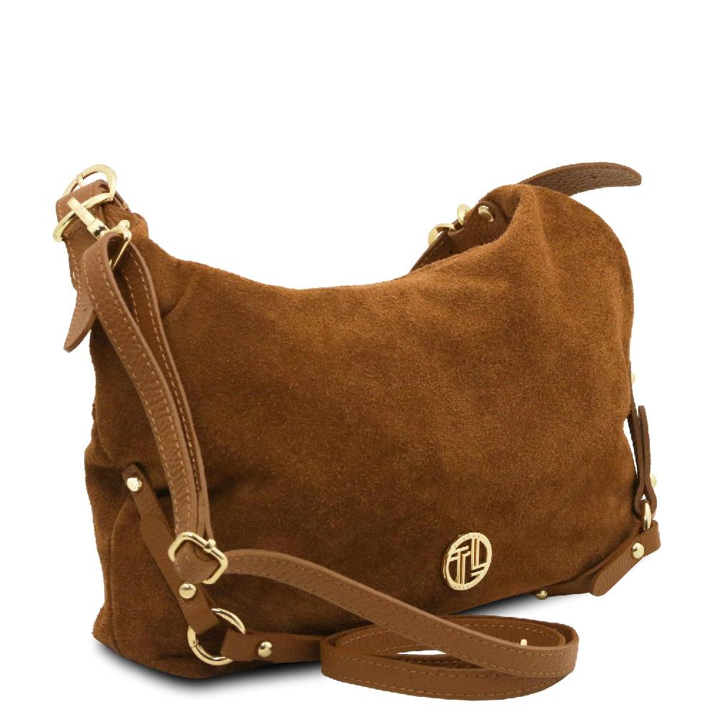 Tuscany Leather Bolso de asa Larga en Piel Agamuzada 2025